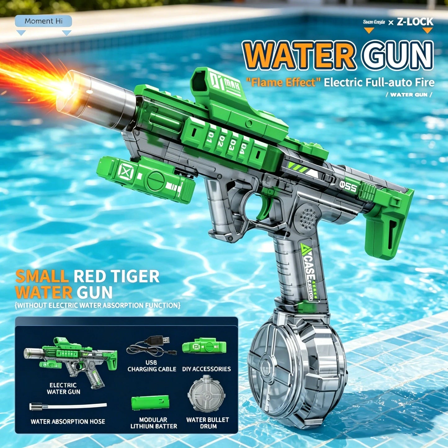 New MP5K Simulation Fire Electric Water Guns for Large Capacity Automatic Continuous Water Gun Adults Summer Outdoor Toys