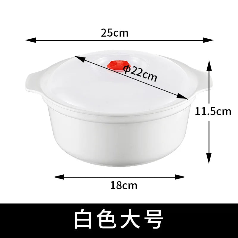 Microwave Oven Special Box Heated Soup Pot Rice Steamed Hot Steamed Buns with Lid Eco-friendly Food Grade Kitchen Tool