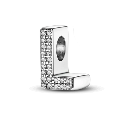 Fit Original Bangle Bracelet DIY A-Z Alphabet Charms Bead 925 Sterling Silver CZ Zircon LOVE Letter Dangle Pendant Jewelry Gift