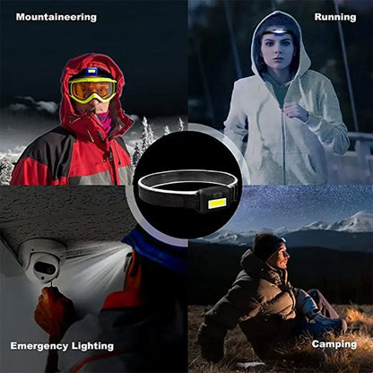 Camping Led Mini Headlights Portable Cob Headlamps Waterproof Head Front Light With 3 Switch Modes Led Lights Head Light