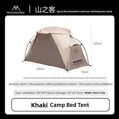 MOUNTAINHIKER Single Person Camp Bed Tent Outdoor Waterproof Rainproof Multi-Purpose Leisure Camping Shelter for Hiking And Trav