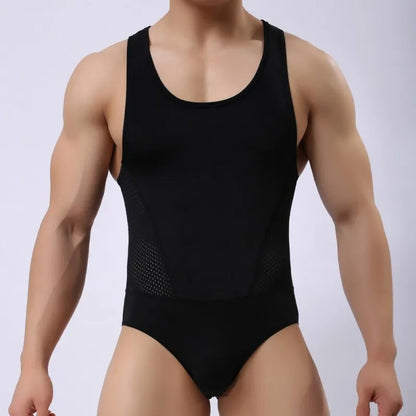Men's underwear ice silk shapewear sports one-piece shapewear cool swimming underwear breathability men's underwear