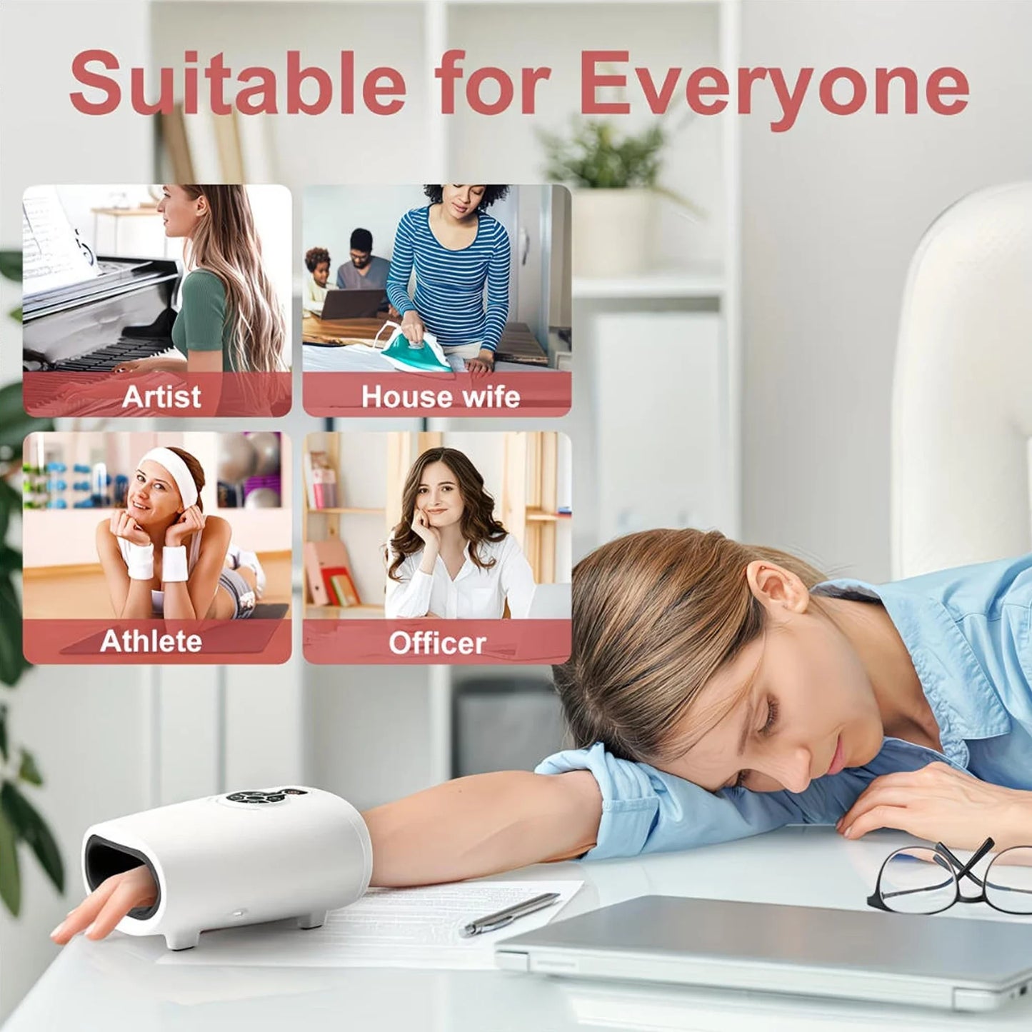 LINGTENG Hand Massager, Cordless Heated Massager, Relax Anytime, Anywhere, Warm and Comfortable, Helps You Unwind Deeply, A Holiday Gift for Home or Office