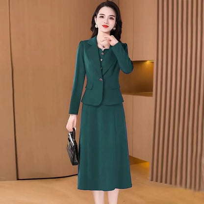 High Waist A-Line Skirt Suit Korean Style Long Sleeve Wedding Dress October Marriage Gown Two-Piece Set Fashionable plus Size