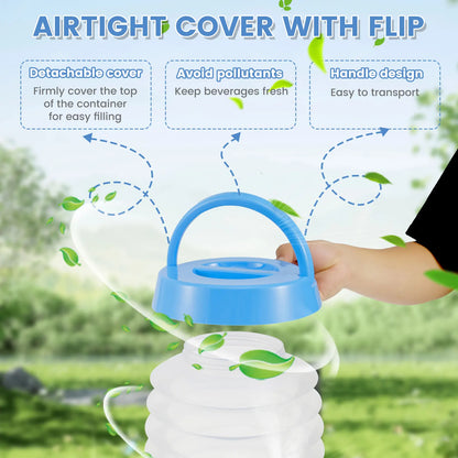 Outdoor Camping with Faucet Kettle Juice Bucket Portable Outdoor Camping Folding Water Bucket Compressed Large Folding Kettle