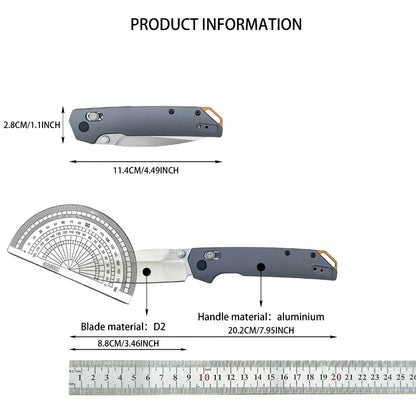 Ks2038 Lightweight Folding Knife - 3.4" EDC Tool Spear Point Blade DuraLock Outdoor Pocket Knife with Reversible Clip for Hunting, Camping