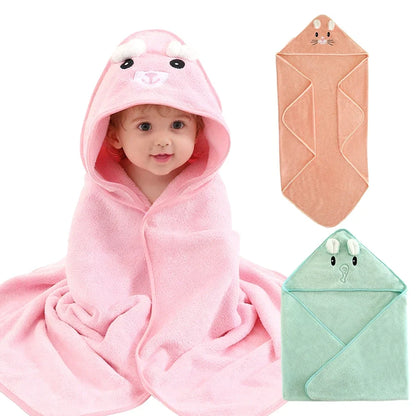 A Soft, Absorbent Baby Bath Towel with Cartoon Design, Thin Summer Style, Newborn Bath Towel, a Must-Have for Babies.