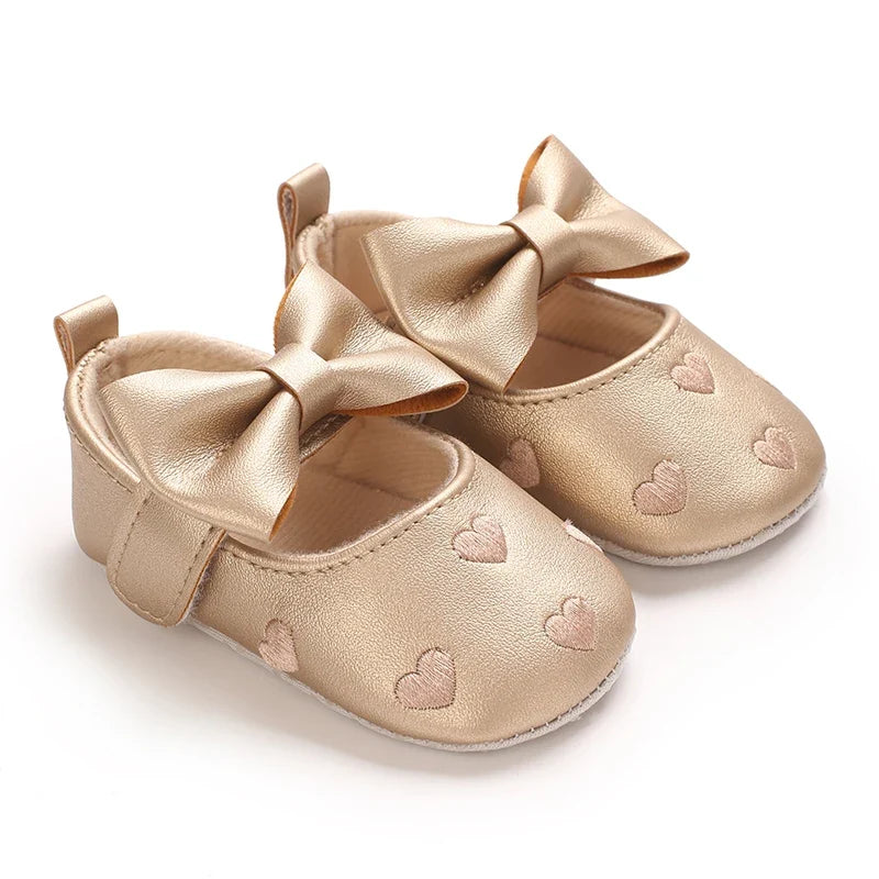 0-1year Baby Shoes Infant Pre-Walker Shoes Girls Princess Bow Shoes