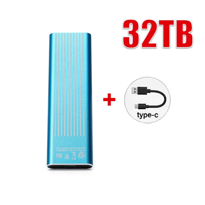 High Speed External Portable SSD 6TB 12TB Plug and Play Mobile Hard Drive Compatible with Windows IOS Android DevicesHigh Speed