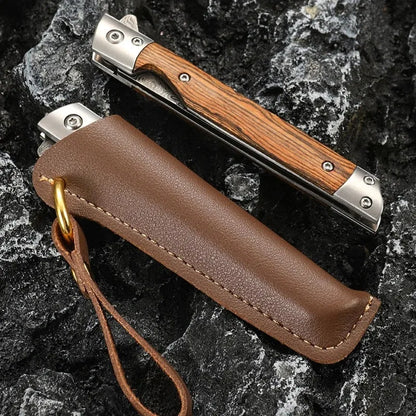 Multi-functional outdoor folding knife, high-hardness Damascus steel folding knife, portable fruit knife