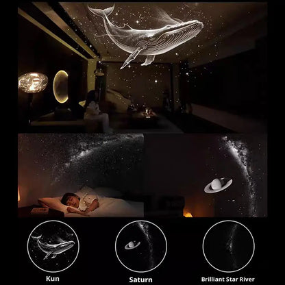 USB galaxy Projector Night Light 2-in-1 Mini Galaxy 360° Rotate LED Starry Sky Ambient Lamp For Party Home Saturn Decoration