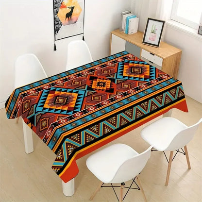 Southwest Ethnic Geometric Rectangle Tableclothholiday Party Decor Boho Aztec Pattern Polyester Table Cloths Kitchen Table Decor