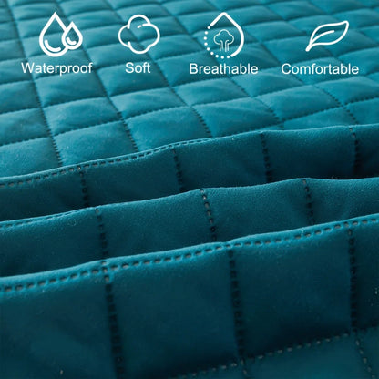 1pc Quilted Waterproof Fitted Sheet, Machine Washable Mattress