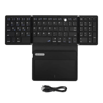 Foldable Bluetooth-Compatible Keyboard with Large Touchpad Pocket-Sized Keyboard Ultra Slim Keyboard for Android/IOS/OS/Win/HMS