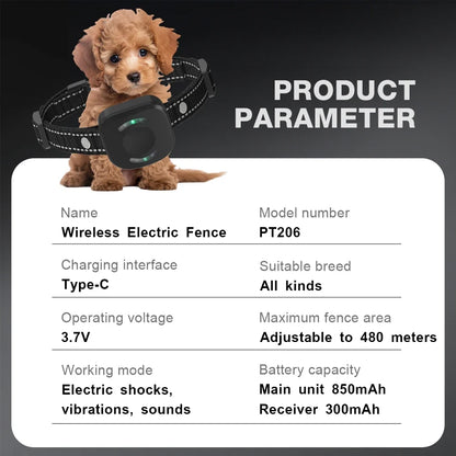 480m Waterproof Wireless Electronic Dog Fence Containment System Dog Training Collar Pet Fence Safety Pet Accessories