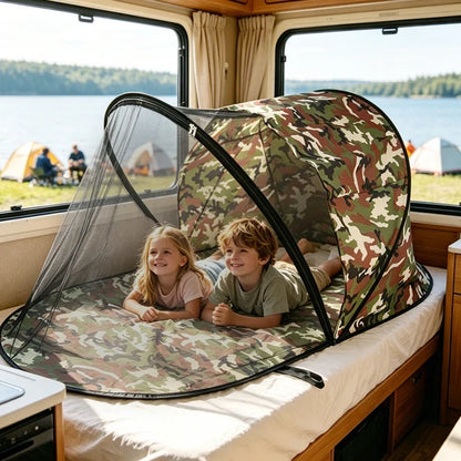 Portable Mosquito Net No Installation Full Cover Camping Tent Outdoor Beach Sunshade Shelter Camouflage Style
