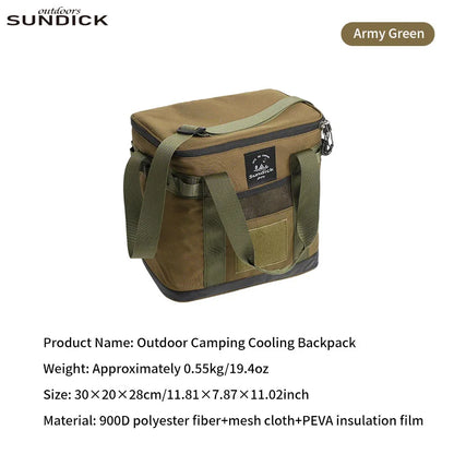 Outdoor Camping Crossbody Insulated Bag, Camping Insulation Bag, Hand-Held Storage Bag, Outdoor Activity Picnic Bag