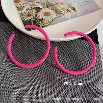 Simple Big Round Star Heart Hoop Earrings For Women Geometric Plastic Exaggerated Earring Hyperbole Trendy Ring Earrings Jewelry