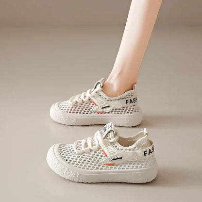 Shoes Woman 2025 Outdoor Casual Sports Shoes Hollow Breathable Comfortable Thick Sole Lightweight Mesh Shoes Women's Sneaker