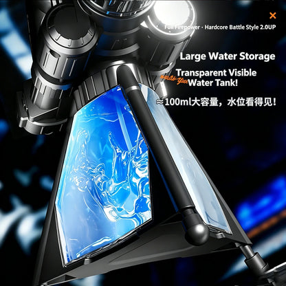 Gatling Rotating Electric Water Gun with Light-Up High Speed Continuous Shooting Powerful Water Blaster Summer Outdoor Beach Toy