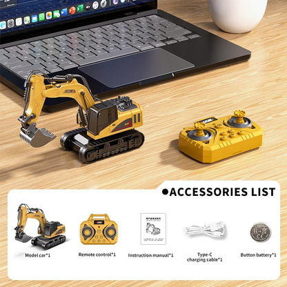1:64 Bluetooth Remote Control Crane And Forklift two-in-one Desktop Mini Alloy Toy Car With Trailer Christmas Gift In Color Box