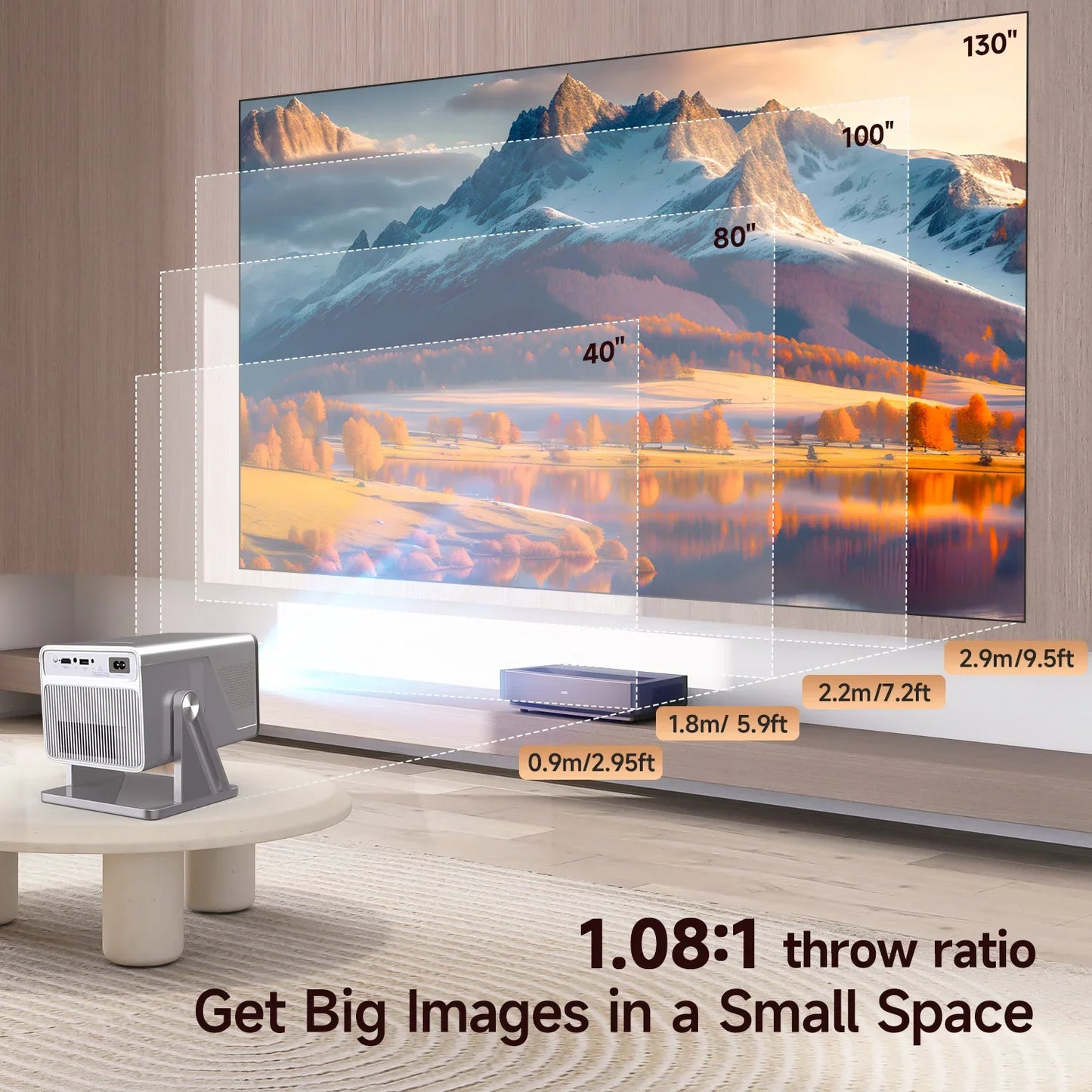 Magcubic 8K Support HD 1080P 1000ANSI X7 Projector With 5W Speaker Android 14 WiFi6 BT5.4 Outdoor Video Home Theater Projector