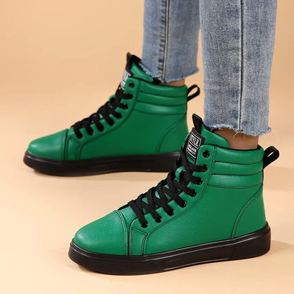 2026 Spring Fashion Red Men's Sneakers High Top Skateboarding Shoes for Men Women Comfortable Unisex Leather Sneakers Size 35-46