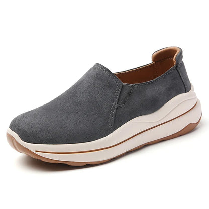 Women's Spring & Autumn Flat Shoes Ladies Thick Bottom Wedge Loafers Slip-On Casual Moccasins Creepers