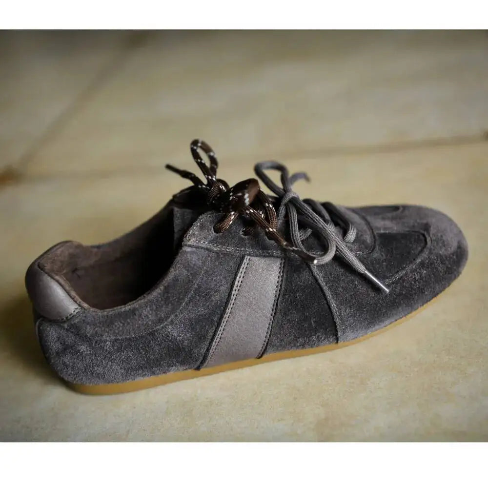 Fashionable Retro Thick Bottom Sports Shoes Women's Increased Height Dequn Shoes Comfortable Genuine Leather Rubber Outsole