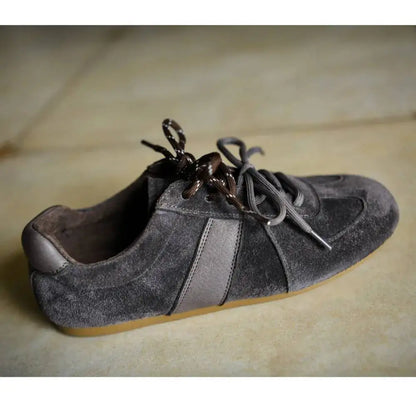 Fashionable Retro Thick Bottom Sports Shoes Women's Increased Height Dequn Shoes Comfortable Genuine Leather Rubber Outsole