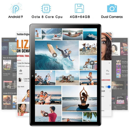 TABLET 10.1 Inch Tablet Android 13 Tablet 6GB RAM 128GB ROM 4G Mobile Phone Call Octa Core 8 CPU AI Speed-up 5000mAh Battery