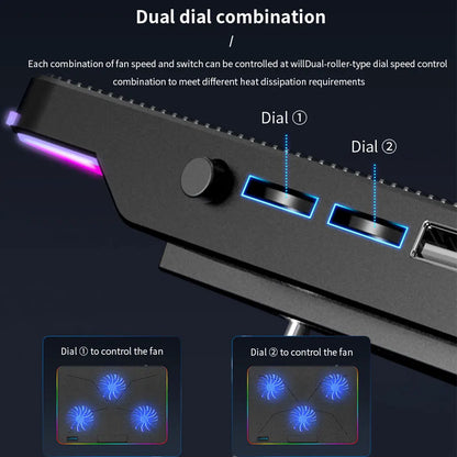Laptop Cooler Laptop Cooling Pad 6 Quiet Fans High-speed Cooling Supports Laptop Accessories Cooler Notebook Base Radiator