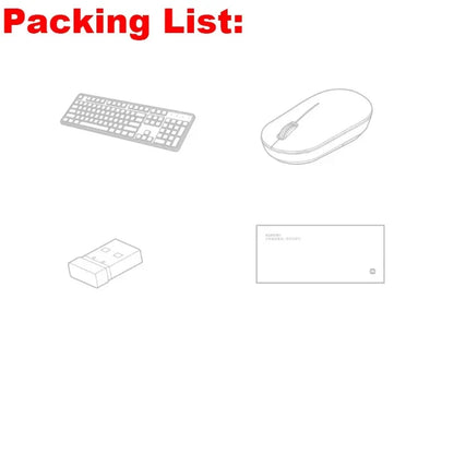 Original Xiaomi Wireless Keyboard & Mouse Set 2 104 keys Keyboard 2.4 GHz USB Receiver Mouse for PC Windows 10