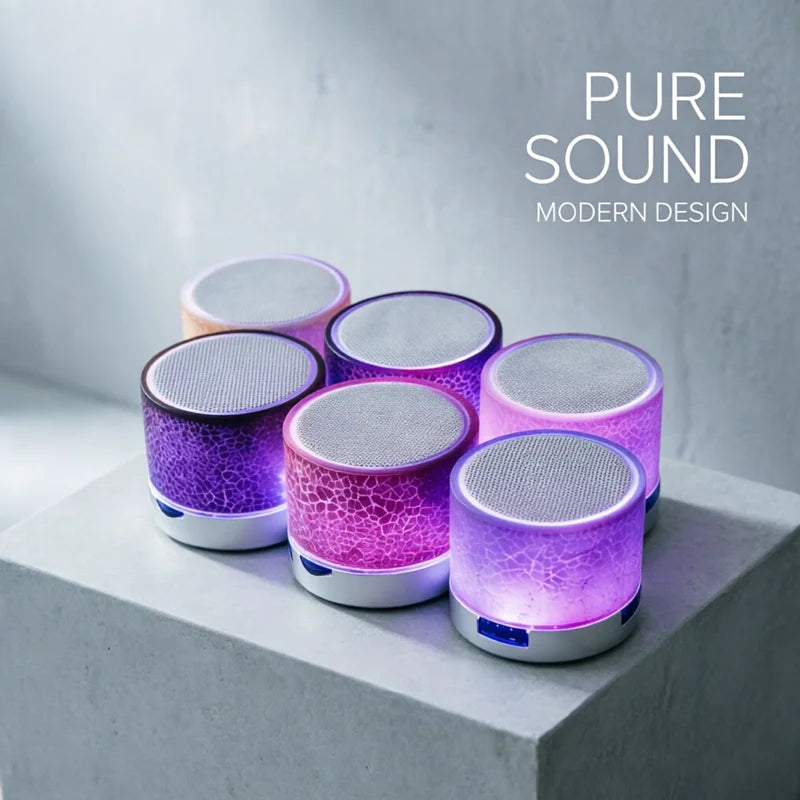Mini Bluetooth Speaker Wireless Loudspeaker Crack LED SD Card USB Subwoofer Portable MP3 Music Sound Column for PC Mobile Phone
