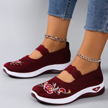 Spring new women's sports shoes, fashionable, breathable, lightweight, non-slip, wear-resistant, casual sports shoes, flat shoes