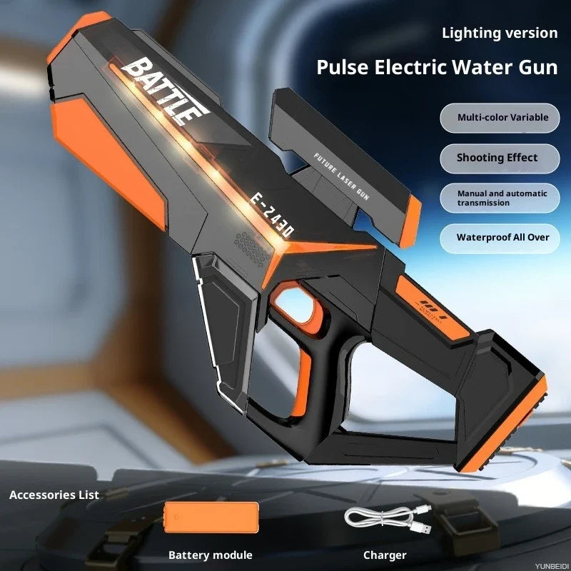 Electric LED Water Gun Automatic Water Suction Large-capacity Continuous Water Spray Summer Game Interaction Children's Gift