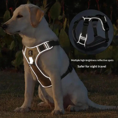 Dog Harness Reflective Midium Large Dogs Tactical Vest Adjustable Harness Oxford Cloth Vest Training Hound Pet Accessoires
