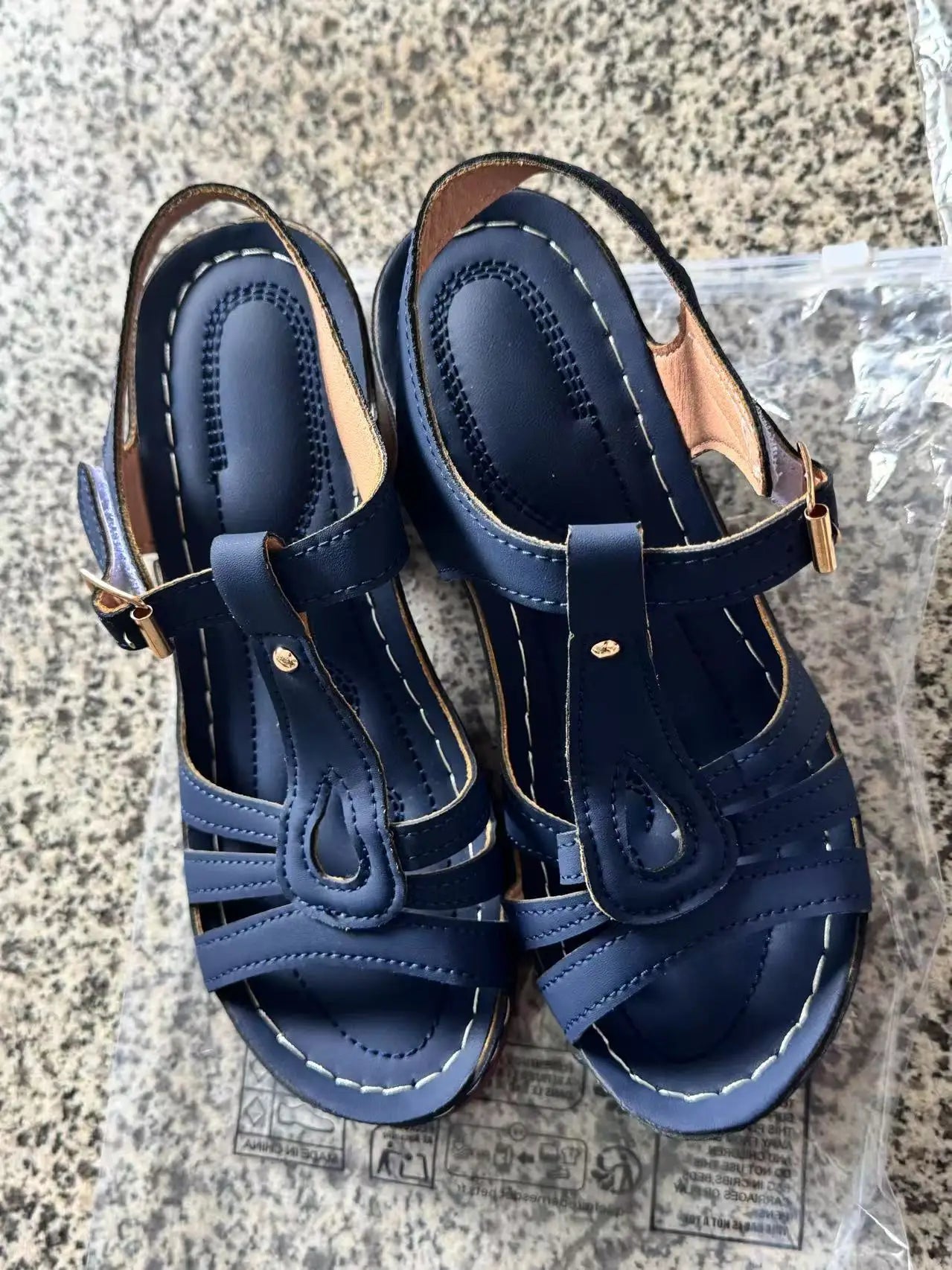 Plus Size 43 Sandals for Women Summer Fashion and Lightweight Peep Toe Hihg Heels Woman Ankle Strap Casual Gladiator Sandals