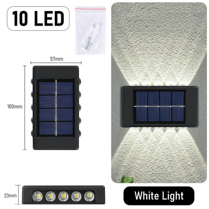 10 LED Solar Wall Lamp Outdoor Waterproof Solar Powered Light UP and