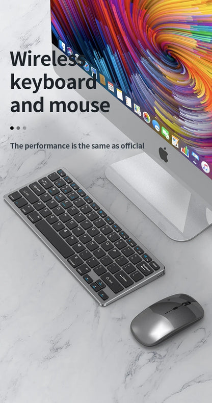 NexusClick Wireless Ergonomic Keyboard Mouse Combo - Rechargeable Mini Multimedia Set for PC, Laptop, MacBook