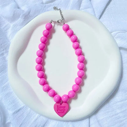 Princess Heart Pendant Pet Pearl Collar Dog Necklace Cat Jewelry Collar Puppy Accessories Dog Chain Chihuahua Wedding Jewelry