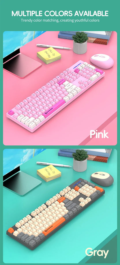 Shipadoo Wireless Gaming Keyboard and Mouse Combo for Laptop, Desktop, and Office Use