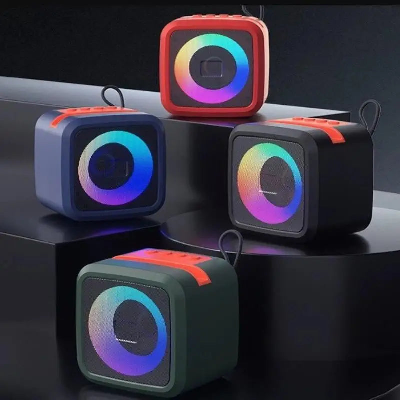 Mini Portable Bluetooth Speaker With Phone Holder, RGB Lights, Super Bass & 10H Playtime For Travel