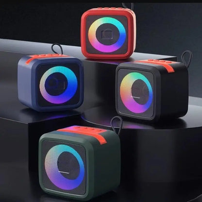 Mini Portable Bluetooth Speaker With Phone Holder, RGB Lights, Super Bass & 10H Playtime For Travel
