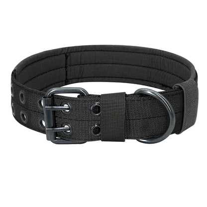 Adjustable Sturdy Tactical Dog Collar with Leash Set for Medium to Large Dogs Anti-Bite Durable Neck Collar For Strong Dogs