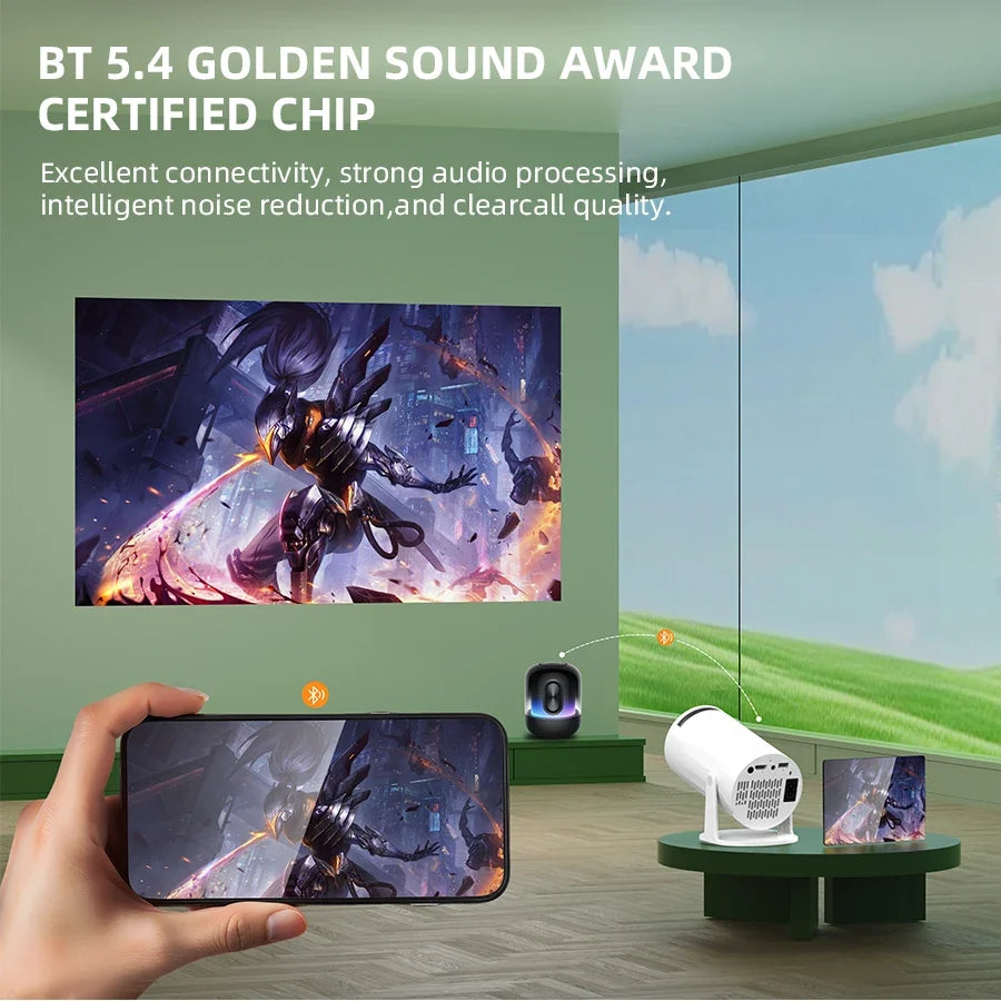 Portable Smart Projector Support 4K Decoding Android 11 BT5.0 Wifi 6 Home Cinema Outdoor Projetor Mini Projector