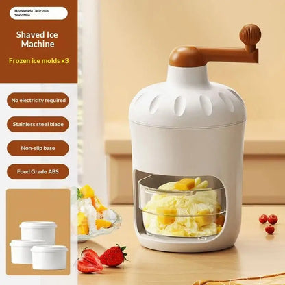 Shaved Ice Machine Small Manual Ice Crusher Home Hand-cranked Machine Making Smoothie Machine Practical Portable Ice Cream Tools
