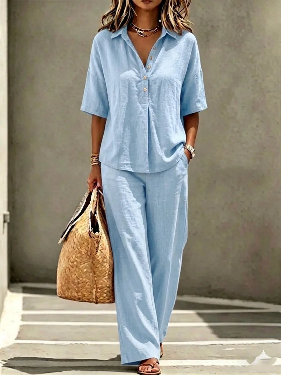 Elegant Office Holiday Two Piece Set Women Sleeveless V Neck Waistcoat Solid Black Textured Loose Wide Leg Trousers Street Match