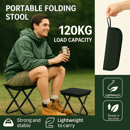 Summer days call for outdoor fun! Use this compact folding stool for family camping, backyard parties, hiking and fishing trips.