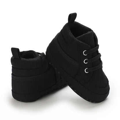 Baby Learning Walk Shoes, Striped PU Sports Shoes for Infants 0-18M, Soft Sole Lightweight Casual Footwear